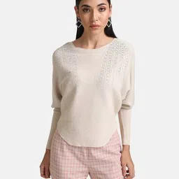 kazo Women Embellished Batwing Pullover image 1