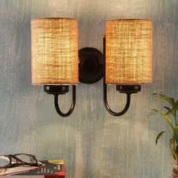devansh Jute Dual Wall Mounted Lamp with Iron Base-picture-23