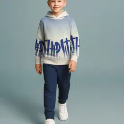 hellcat Boys Typographic Print Hoodie & Track Pants Set image 1