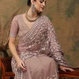 nyrika Women Embroidered Net Saree-picture-50