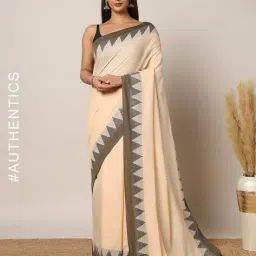 indie picks Handloom Pure Cotton Saree with Attached Blouse Piece image 1