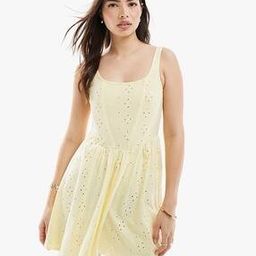 asos design Cami Floral Broderie Mini Skater Dress-picture-33