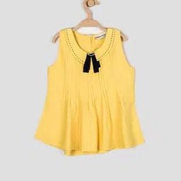 peppermint Pleated Sleeveless Top with Bow-picture-31