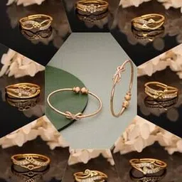 brado jewellery Women Gold-Plated Bangles & 8 Adjustable Finger Rings-picture-25