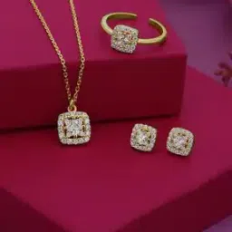 carlton london Women Gold-Plated American Diamond-Studded Multi-Piece Set-picture-18