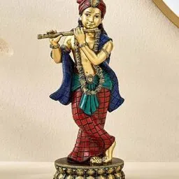 Gold-Plated Lord Krisna Fingurine-image-1