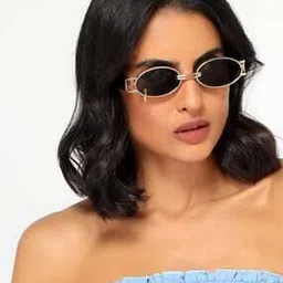 hashtag eyewear Women UV-Protected Oval Sungalsses- SEWA-10702-GLD-GRY-picture-53