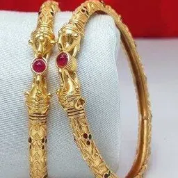 brado jewellery Women Gold-Plated Stone-Studded Slip-On Bangle-picture-41