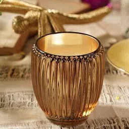 pure home and living Set of 2 Light Amber Ribbed Texture Tealight Holders-picture-11
