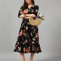 raiyani enterprise x ag Women Floral Print Fit & Flare Dress-picture-22