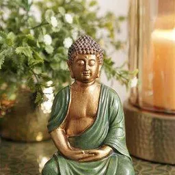 pure home and living Antique Gold Polyresin Sitting Buddha-picture-24