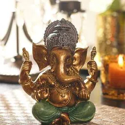 pure home and living Antique Gold Polyresin Sitting Ganesha -picture-20