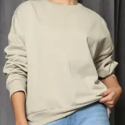 Shein Medium Length Drop Shoulder Crew Sweatshirt-picture-37