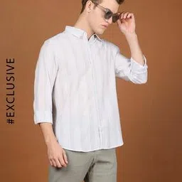 alpha tribe Men Striped Slim Fit Cotton Shirt-picture-53
