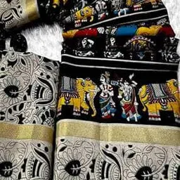 nyrika Women Kalamkari Print Cotton Saree-picture-17