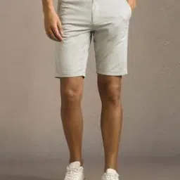 louis philippe Men Slim Fit Flat-Front Denim Shorts -picture-18