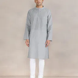 fabindia Men Striped Regular Fit Long Kurta image 1