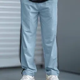 Men Colourblock Straight Track Pants-image-11