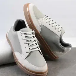 fashion victim Men Colourblock Low-Top Lace-Up Sneakers-picture-40