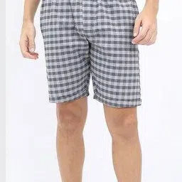 Men Mid Rise Checks Shorts-image-94