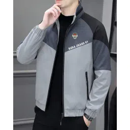 buda jeans co Men Colourblock Zip-Front Bomber Jacket  image 1