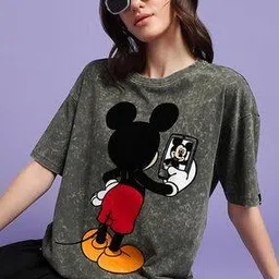 bewakoof Women Mickey Graphic Printed Oversized T-Shirt-picture-32
