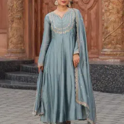 nyrika Women Embroidered Anarkali Kurta Suit Set image 1