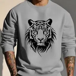 ausk Men Graphic Print Loose Fit Sweatshirt-picture-26