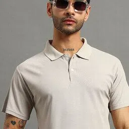 Men Regular Fit Polo T-Shirt with Short Sleeves-image-1