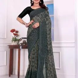 kanooda prints Women Printed Saree with Contrast Border -picture-29