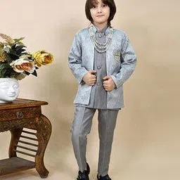 pixie n prince Boys Embroidery Sherwani Set-picture-30