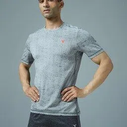 technosport Men Printed Slim Fit Round-Neck T-Shirt with Short Sleeves-picture-15