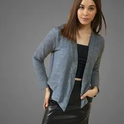 Women Regular Fit Open-Front Shrug-image-40
