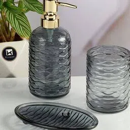 kookee Set of 3 Glass Bathroom Accessories-picture-46