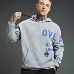 Men Typographic Print Regular Fit Hoodie-image-41
