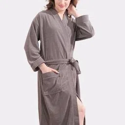 lacylook Unisex Bathrobe with Tie-Up Belt-picture-12