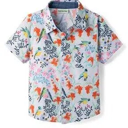 Boys Floral Regular Fit Shirt-image-3
