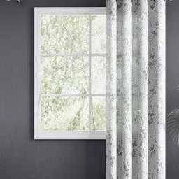 haus & kinder Floral Print Sheer Door Curtain with Eyelets Header-picture-10