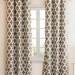 homemonde Pack of 2 Geometric Print Door Semi Sheer Curtains-picture-44