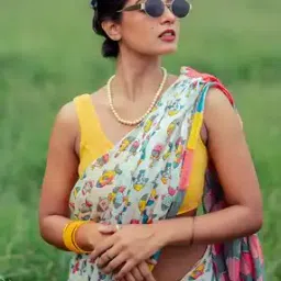 indie picks Traditional Linen Cotton Saree -picture-35