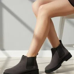 carlton london Women Ankle-Length Boots with Elasticated Side Panel-picture-10