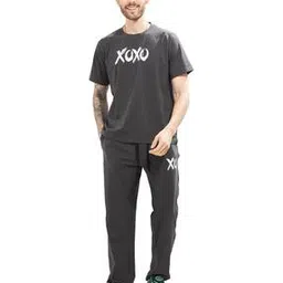 weet Men Typographic Print Lounge T-Shirt & Track Pants Set-picture-28