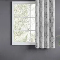 haus & kinder Set of 2 Sliver Groove Emboss Jacquard Window Curtains -picture-50
