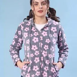 v-mart Women Zip-Front Hoodie with Insert Pocket-picture-12