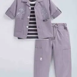 hopscotch Boys Embroidered Shirt with T-Shirt & Pants Set-picture-44