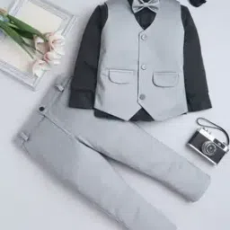 fourfolds Boys 3-Piece Suit Set with Bow-picture-21