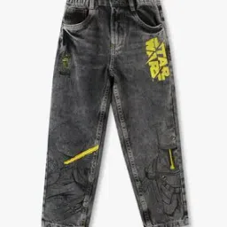 Boys Star Wars Print Regular Fit Jeans-image-16