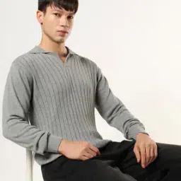 buda jeans co Men Collar-Neck Stylised Fit Sweater-picture-47