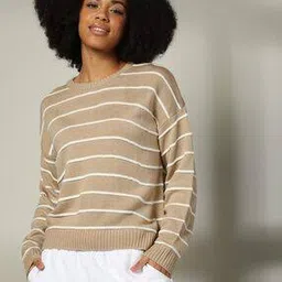 teamspirit Women Striped Regular Fit Pullover-picture-15