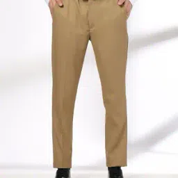 john players Men Slim Fit Flat-Front Trousers image 1